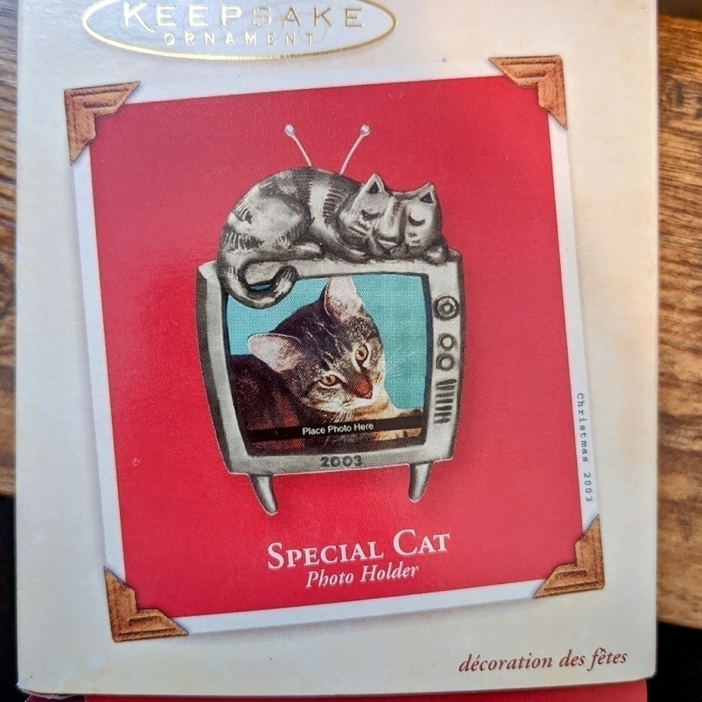 Cat Sleeping On a TV Photo Holder Hallmark Keepsake Frame 2003 NIB